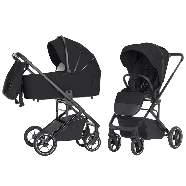 Carrello Alfa 2024 2in1 Midnight Black Bērnu rati