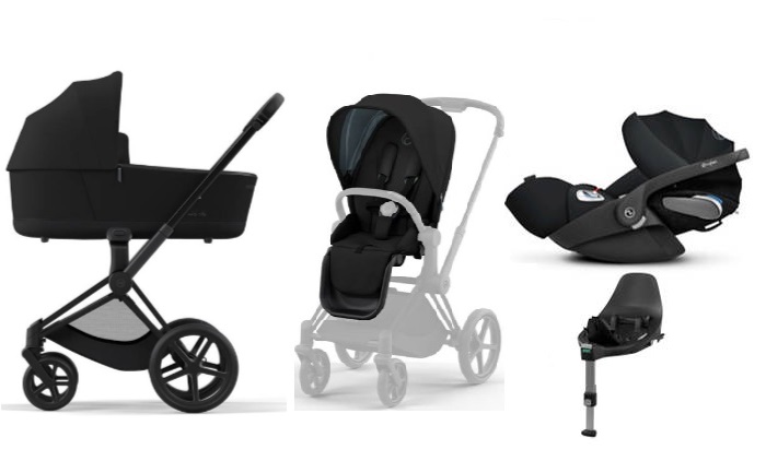 Cybex e-Priam Deep Black Matt black frame Bērnu rati 4in1