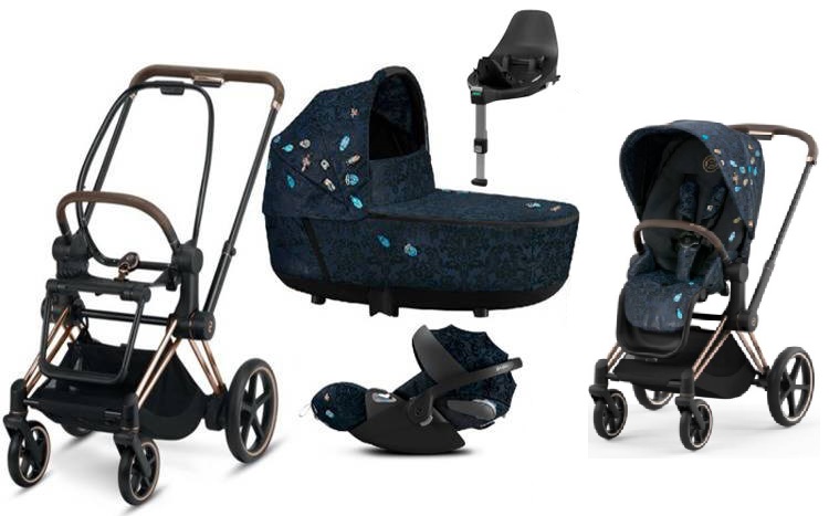 Cybex e-Priam Jewels of Nature Rosegold frame Bērnu rati 4in1