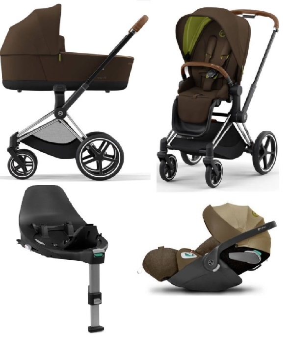 Cybex e-Priam Khaki Brown Chrome brown frame Bērnu rati 4in1