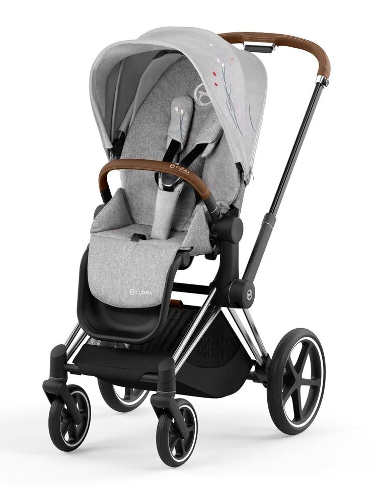 Cybex e-Priam Koi Crystallized Chrome brown frame Pastaigu rati