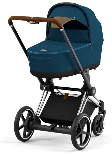 Cybex e-Priam Mountain Blue Chrome brown frame Kulbu Rati