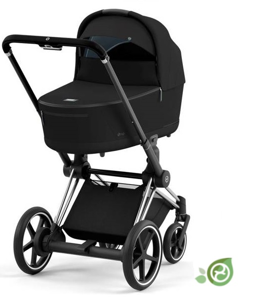 Cybex e-Priam Onyx Black Conscious Eco Chrome black frame Kulbu Rati