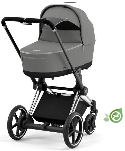 Cybex e-Priam Pearl Grey Conscious Eco Chrome black frame Kulbu Rati