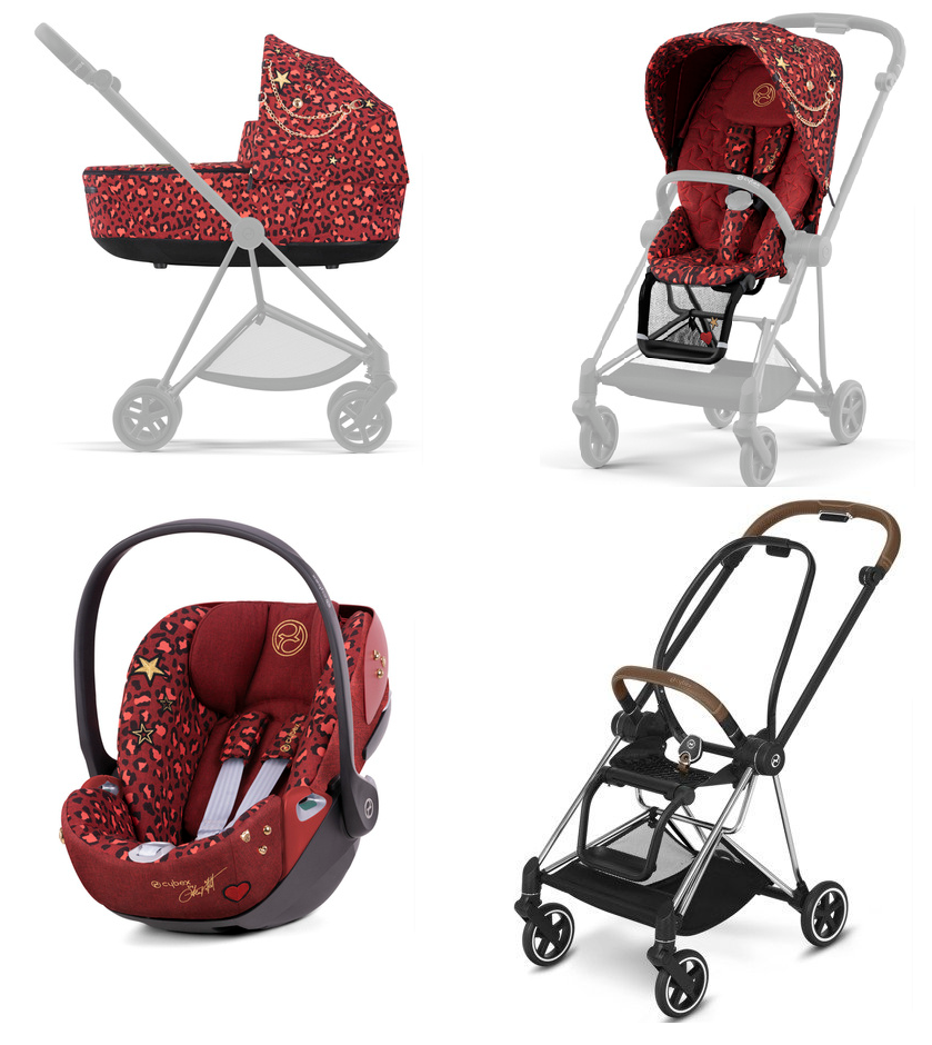 Cybex Mios 3.0 + Cloud Z2 i-Size Rosenrot Red + Chrome brown frame Bērnu rati 3in1