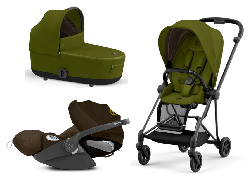 Cybex Mios 3.0 Khaki Green Plus + Cloud Z I-Size + Matt Black frame Bērnu rati 3in1