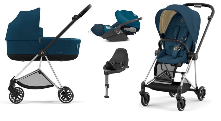 Cybex Mios 3.0 Mountain Blue + Cloud Z I-Size + Chrome Black frame Bērnu rati 4in1