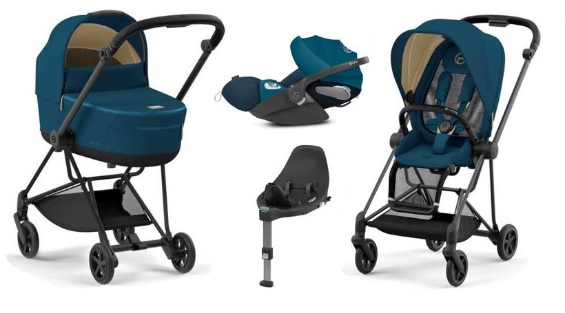 Cybex Mios 3.0 Mountain Blue + Cloud Z I-Size + Matt Black frame Bērnu rati 4in1