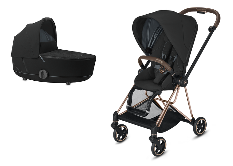 Cybex Mios Deep + Rose Gold Frame Black Bērnu rati 2in1