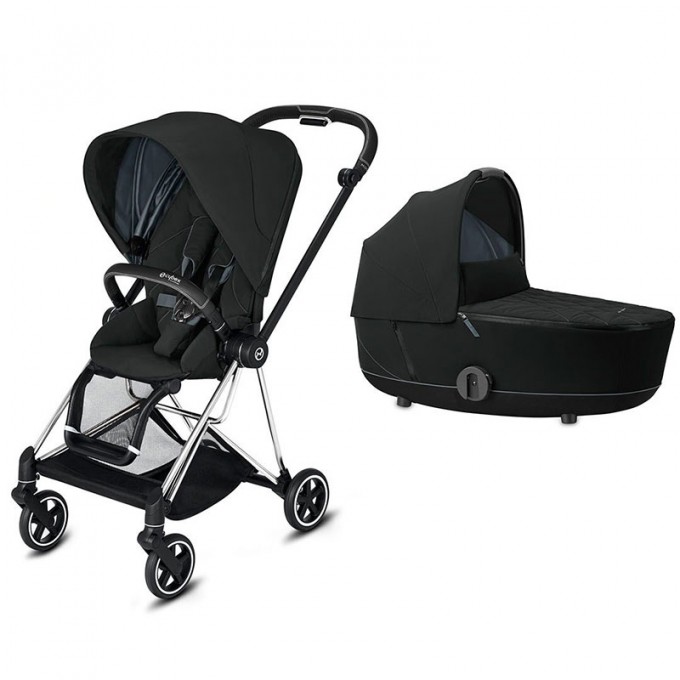 Cybex Mios Deep + Chrome Black Frame Black Bērnu rati 2in1