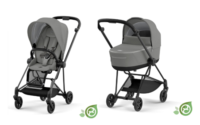 Cybex Mios Eco Pearl Grey + Matt Black Frame Bērnu rati 2in1