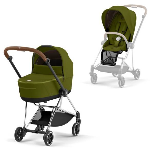 Cybex Mios Khaki Green + Chrome Brown Frame Bērnu rati 2in1