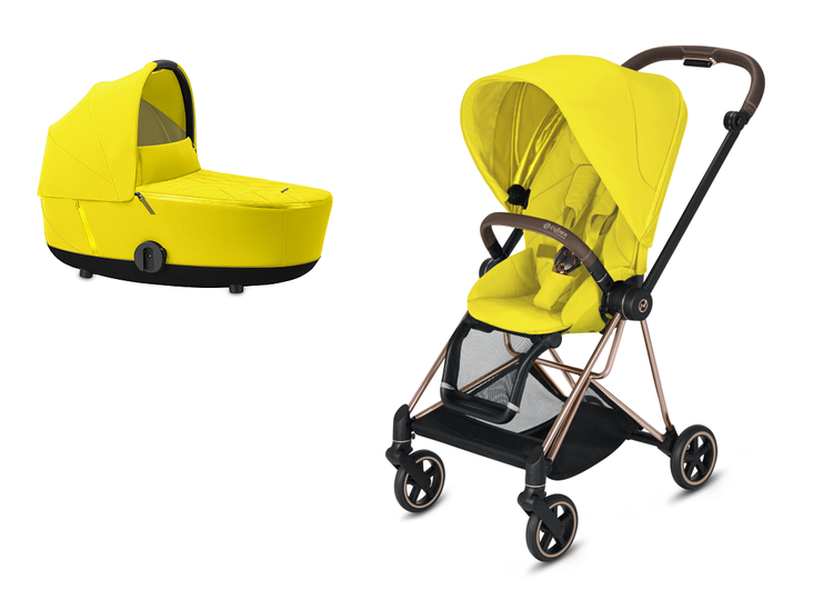 Cybex Mios Mustard Yellow + Rose Gold Bērnu rati 2in1