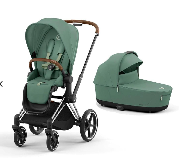 Cybex Priam 4.0 Leaf Green Chrome Brown frame Bērnu rati 2in1