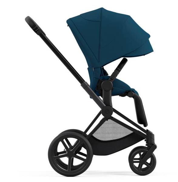 Cybex Priam 4.0 Mountain Blue + Matt black frame Pastaigu rati