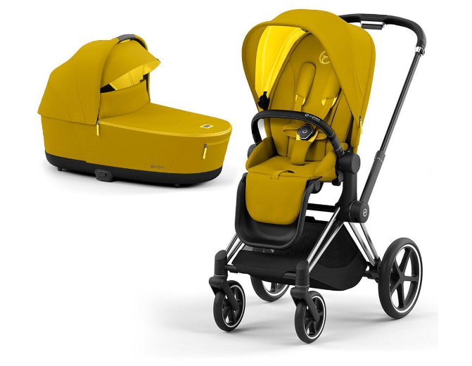 Cybex Priam 4.0 Mustard Yellow Chrome black frame Bērnu rati 2in1