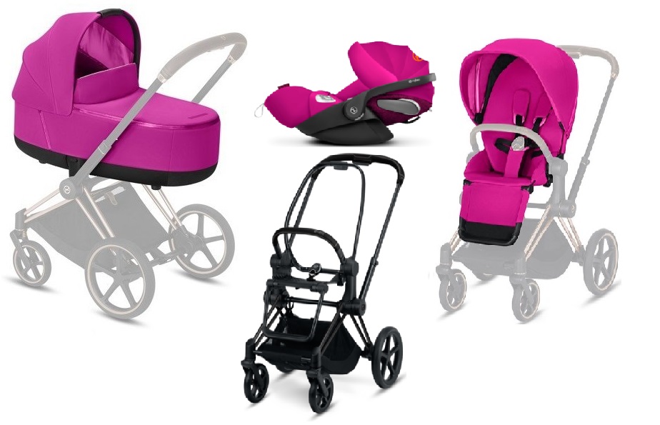 Cybex Priam Fancy Pink Matt black frame Bērnu rati 3in1