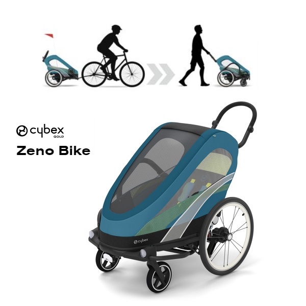 Cybex Zeno Bike Maliblue Sporta ratiņi Skriešanai Slēpošanai - Velo piekabe 4in1