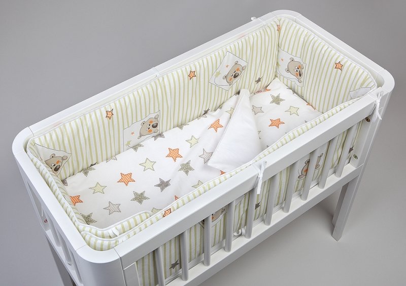 Gultas veļa šūpulim virspalags+spilvendrāna TROLL Star Bedding set for crib 2