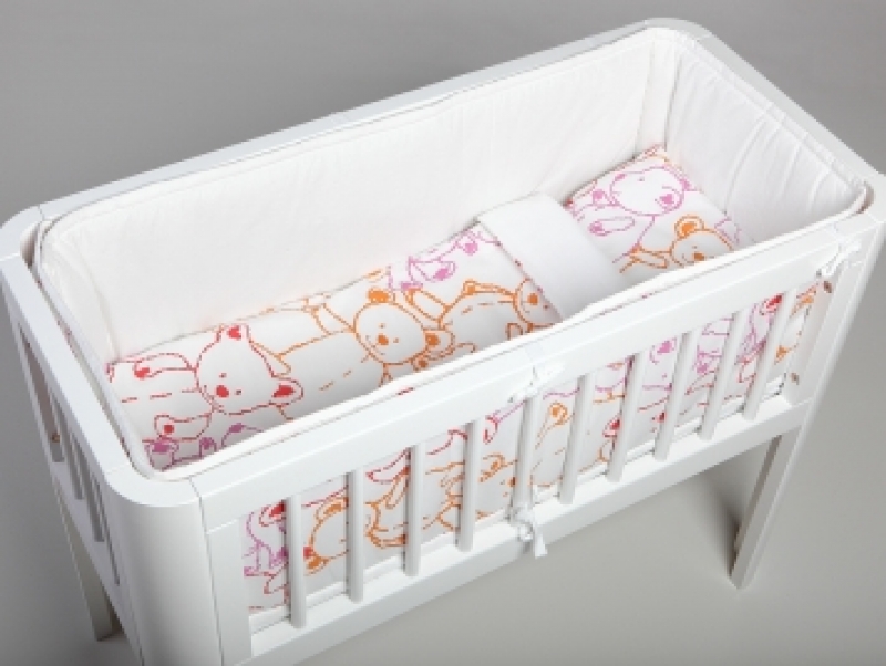 Gultas veļa šūpulim virspalags+spilvendrāna TROLL Teddy Orange Bedding set for crib 2