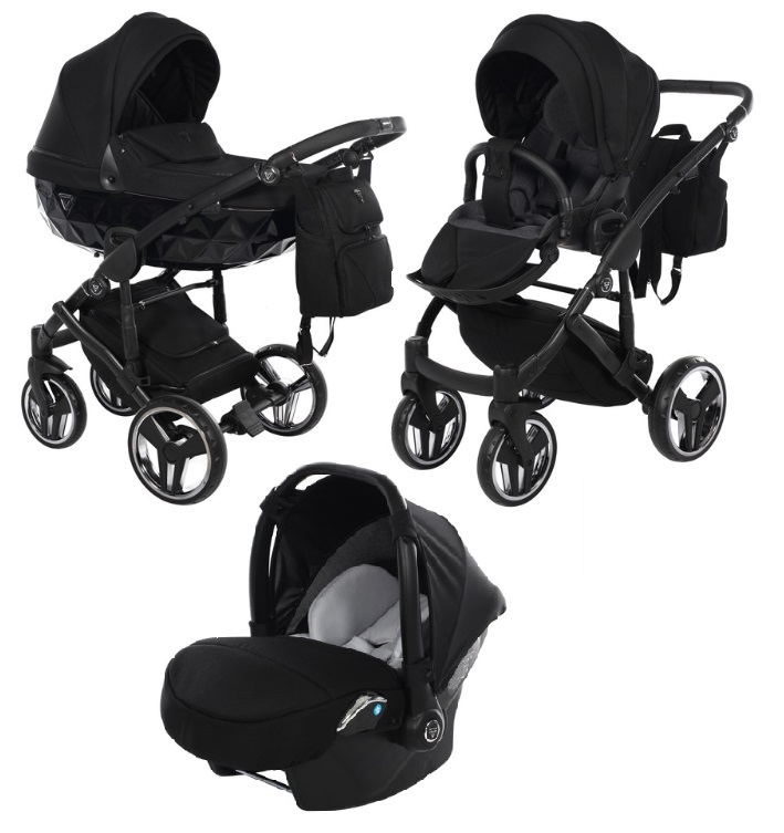 Junama Basic 01 Black Bērnu rati 3in1