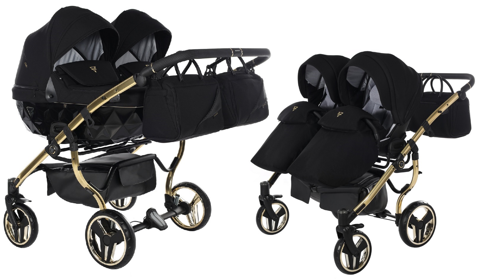 Junama Diamond S-Line Duo 02 Black Gold Dvīņu rati 2in1