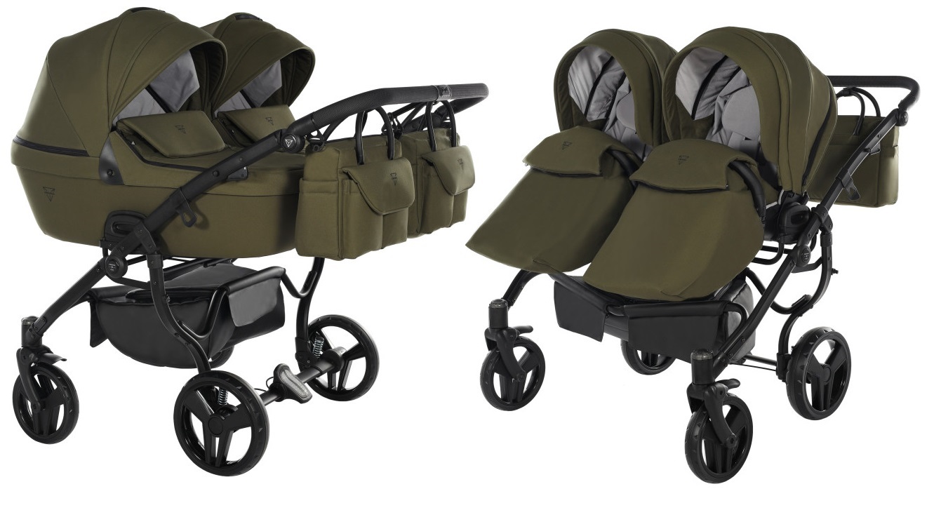 Junama Termo Line Tex Duo 03 Olive Dvīņu rati 2in1