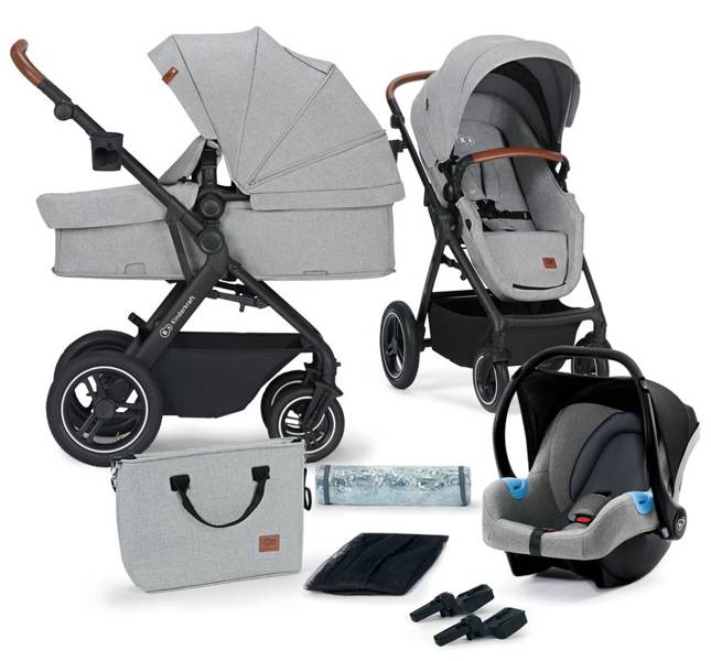 Kinderkraft B-Tour Light Grey Air Bērnu rati Transformeris 3in1