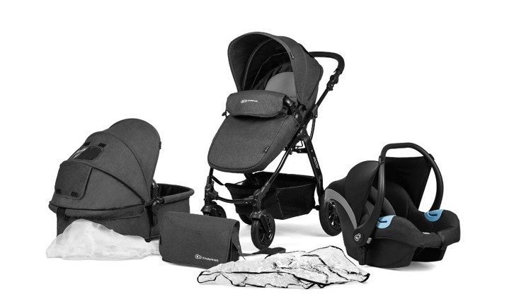 Kinderkraft Moov Black Bērnu rati 3in1