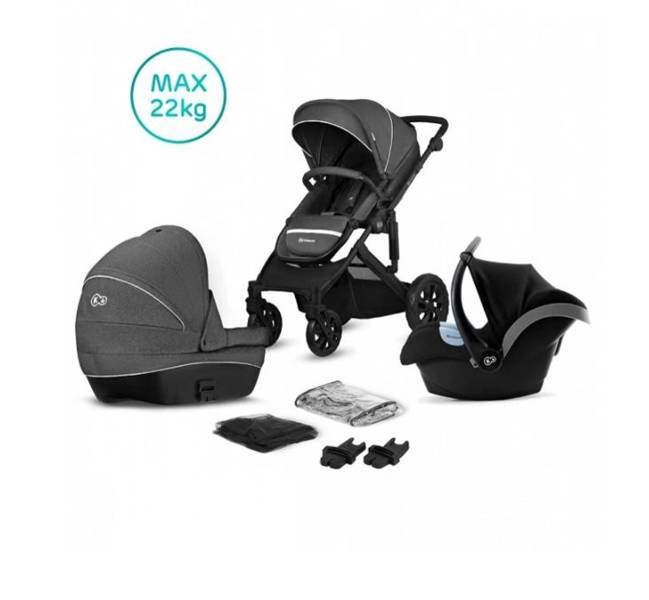 Kinderkraft Prime Lite Black Anthracite Bērnu rati 3in1