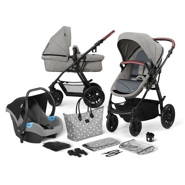 Kinderkraft XMoov Grey Bērnu rati 3in1 (air)