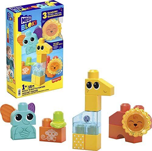 Konstruktors Sensoru 15 el. Fisher Price Mega Bloks Rock N Rattle Safari HKN42