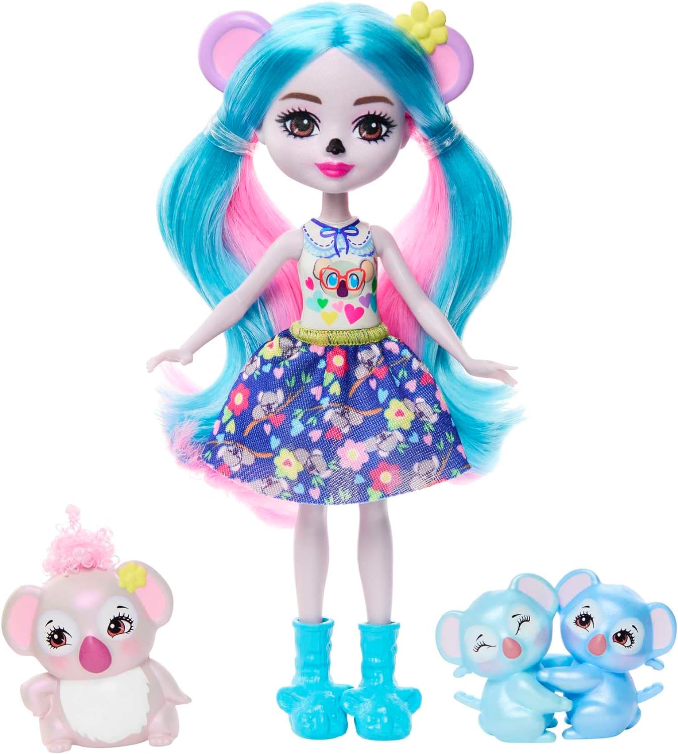 Mattel Enchantimals Glam Party Karalee Koala Family HNT61 Lelle ar dzīvnieku