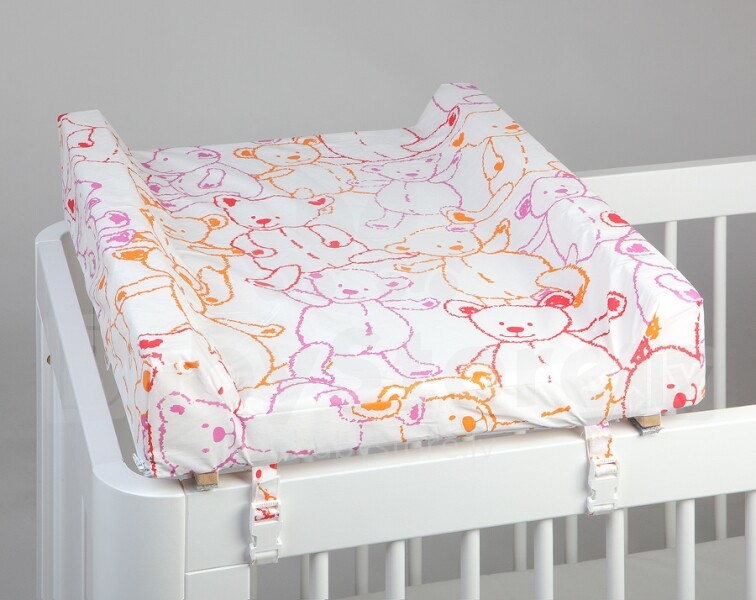 Pārtinamā virsma ar cieto pamatni TROLL Teddy Orange Changing pad with wooden base