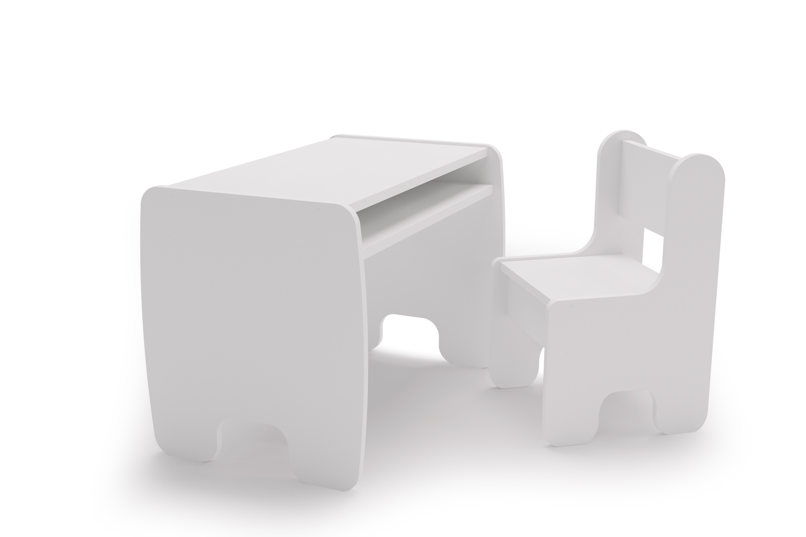 Children's table + chair set - white