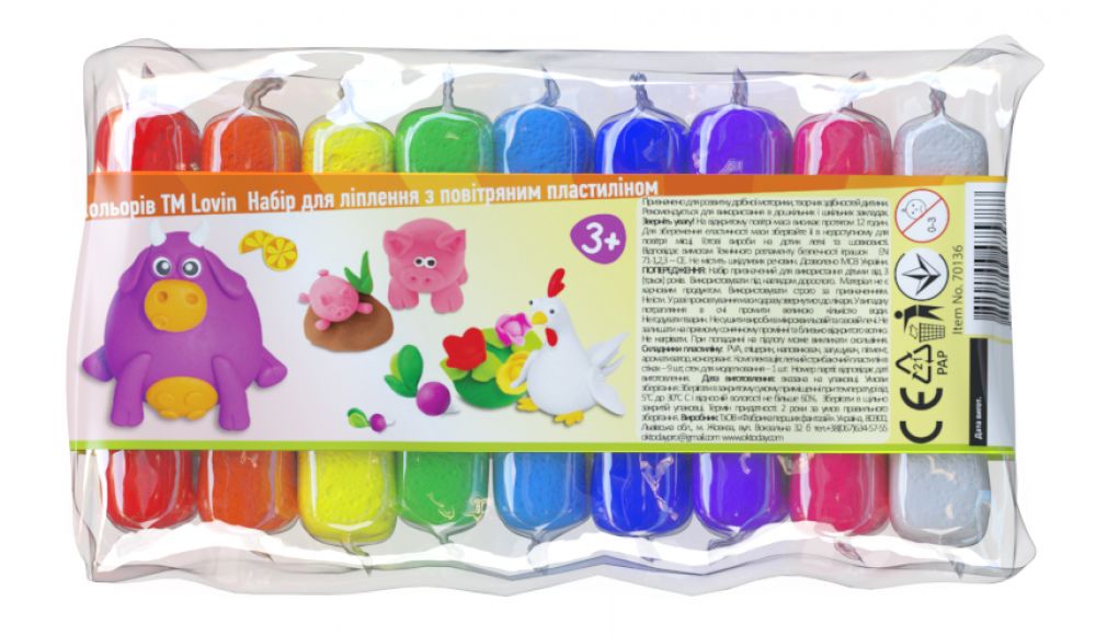 Radošais komplekts Modelēšanas mīkla (lēkājošais plastilīns) 9 krāsas