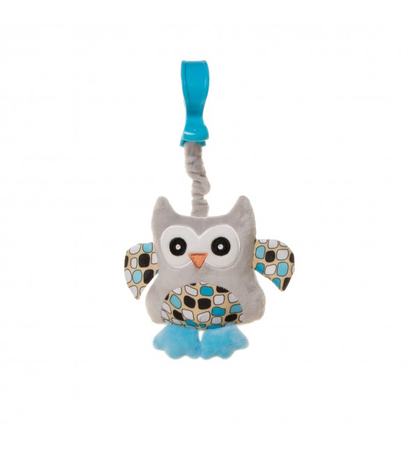 Attīstošā rotaļlieta ar pīkstuli OWL blue OB02