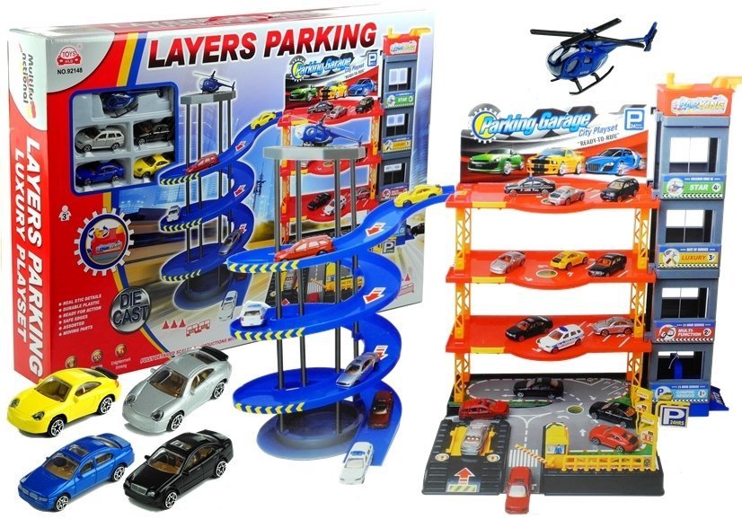 A huge garage + set of 4 cars and helicopter