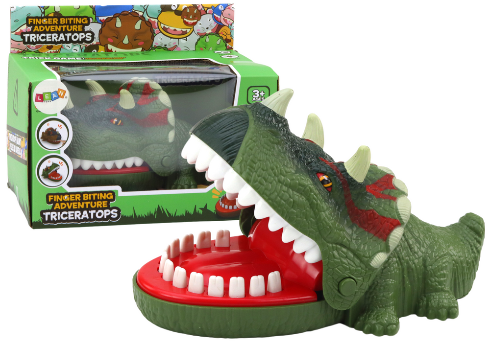 Arcade Game Biting Dinosaur Triceratops Green Lights Sounds