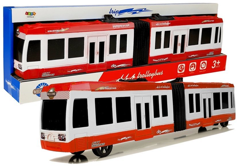 Articulated Bus with Friction Drive Red