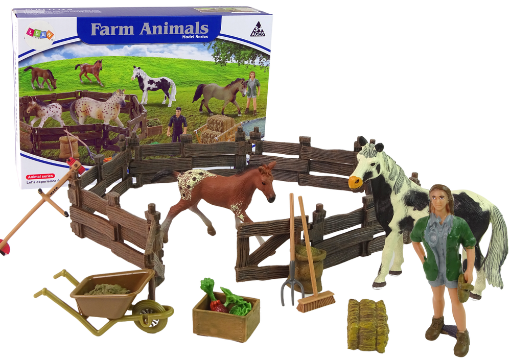 Assembleable Farm Figure Set Wooden Horse Farm