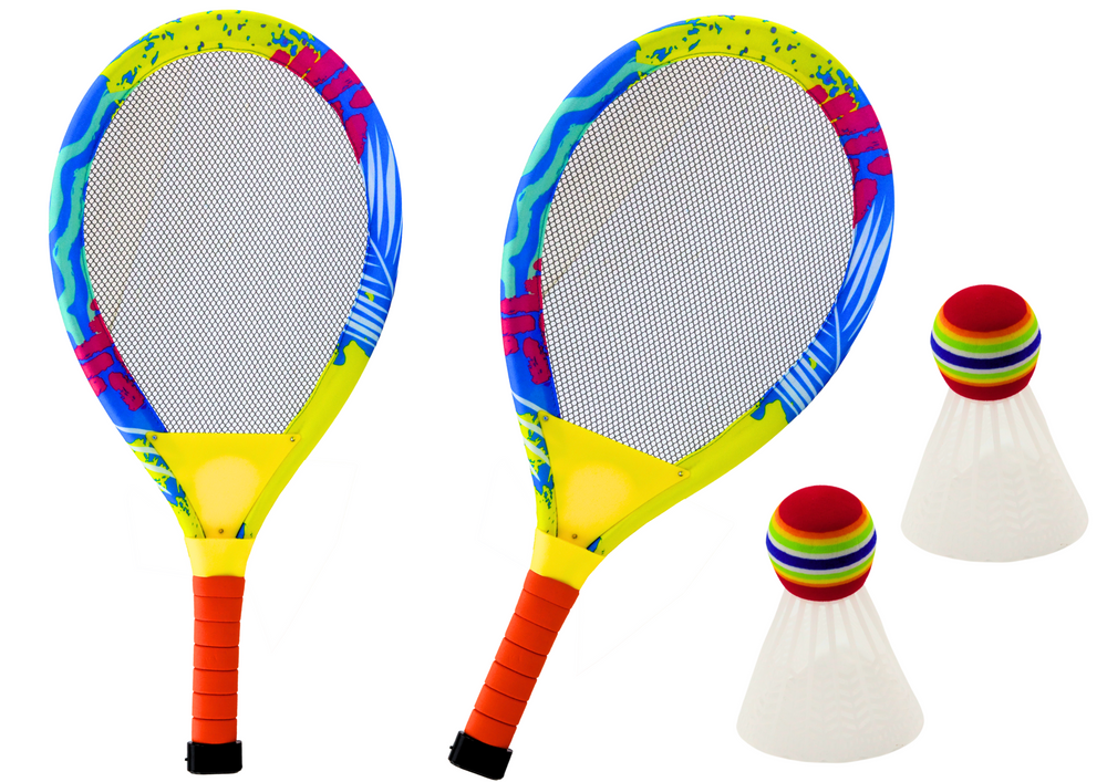 Badminton Set Glowing Rackets Shuttlecocks 2 Pcs