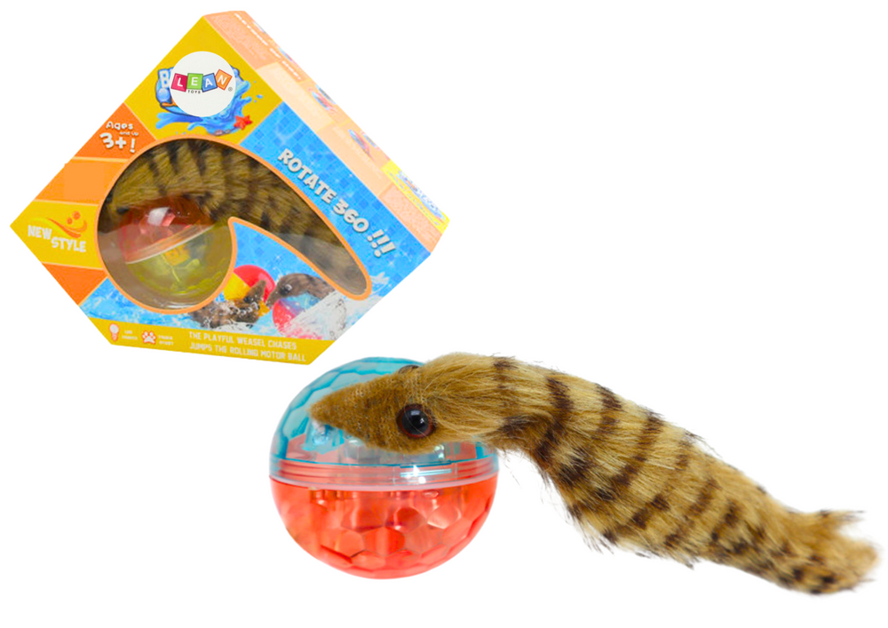 Ball with Fluffy Ferret Tail Interactive Bath Toy