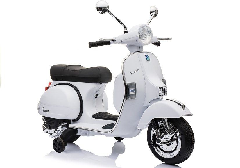 Bērnu elektro motocikls Vespa Scooter White