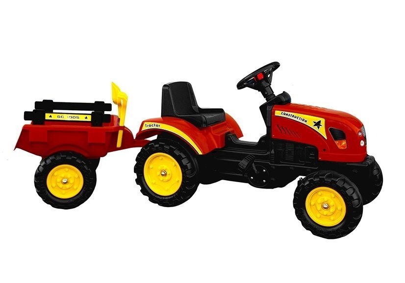 Bērnu pedāļu traktors ar piekabi Red 135 cm