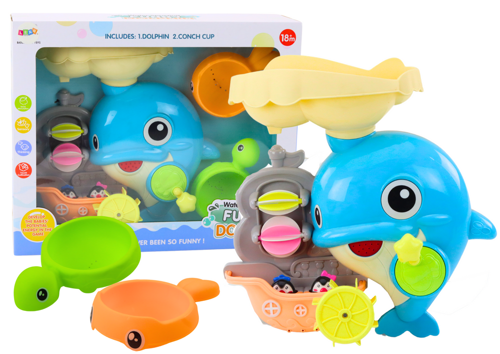 Blue Dolphin Water Toy Bath Set