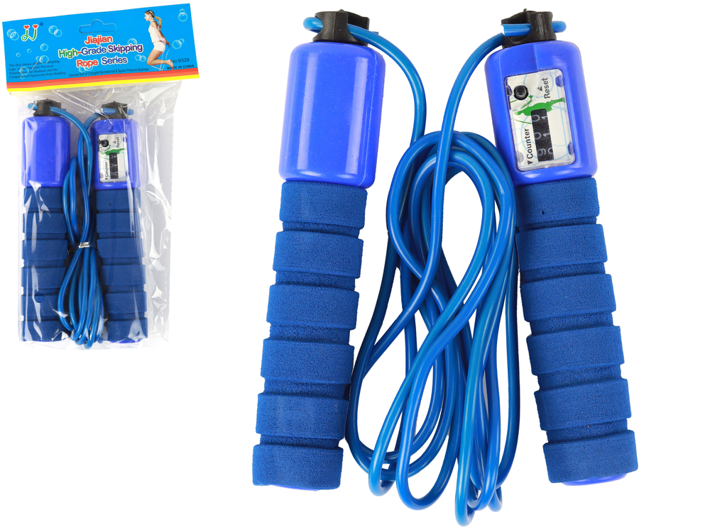 Blue Skipping Rope With Counter 280 cm Fitness Adjustment