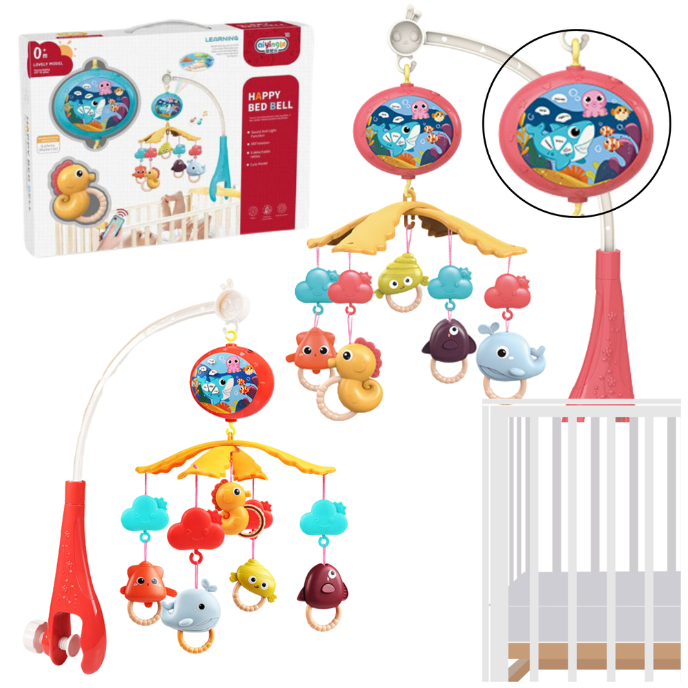 Carousel for Crib Remote Control Projector Sounds Red