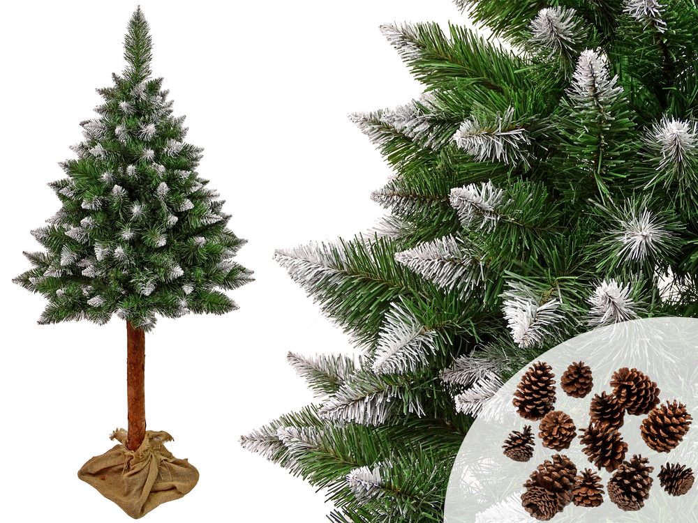 Christmas Tree Diamond Pine 3D on a trunk 180 cm Snow Glitter