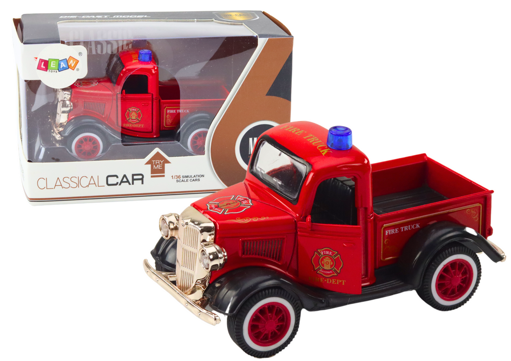 Classic Fire Truck 1:36 Drive Lights Sounds Red